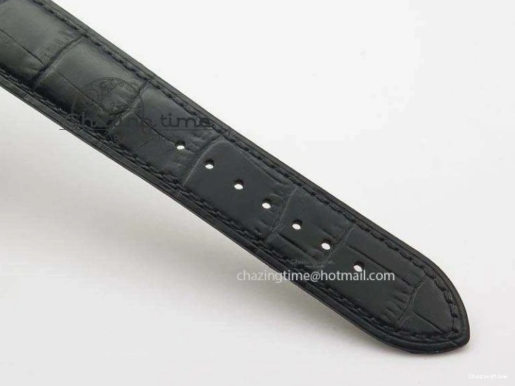 0420 Flexible De Ville MK 1:1 Best Edition SS White Dial On Black Leather Asian Seagull T1701 (Sec@6) 8244